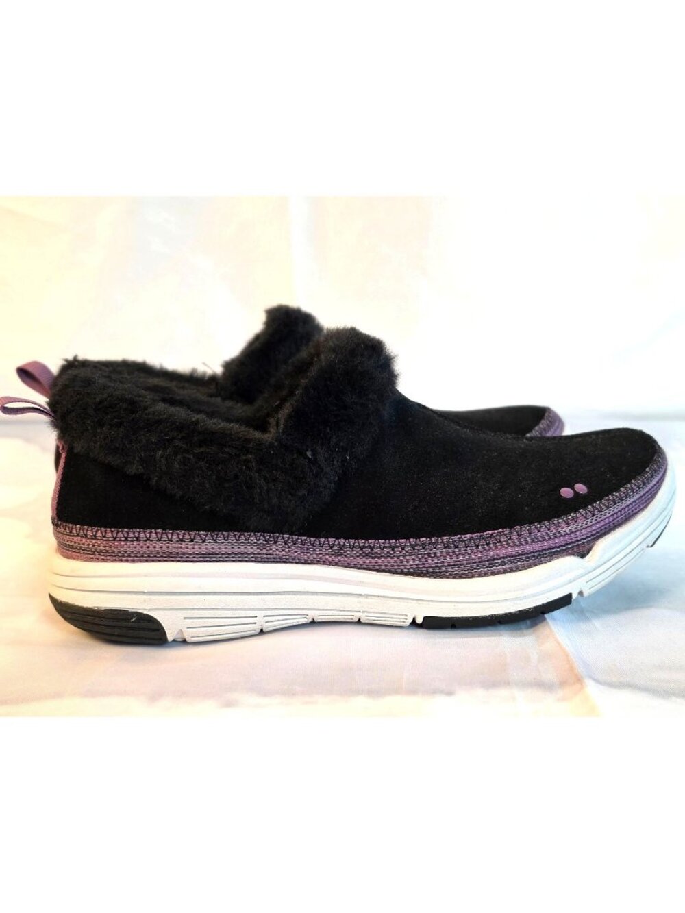 Ryka Awaken Adventure Black Suede Slip On Clogs Women Size 6 Comfort Shoes